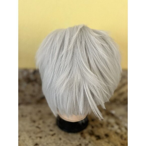 Halloween Cosplay Short Hair Wig white/gray Costume Fashion Anime New Layered - Picture 2 of 8